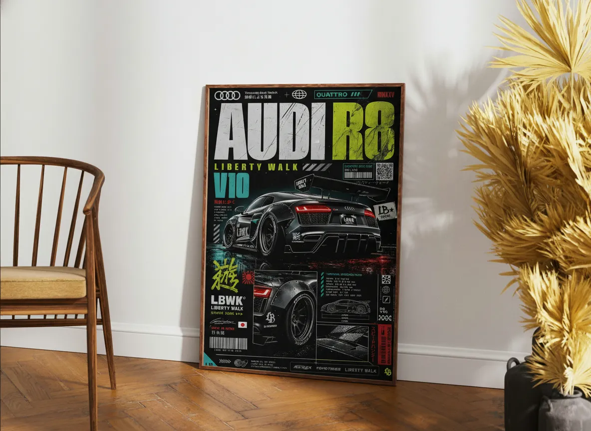 Audi R8 V10 poster in a room