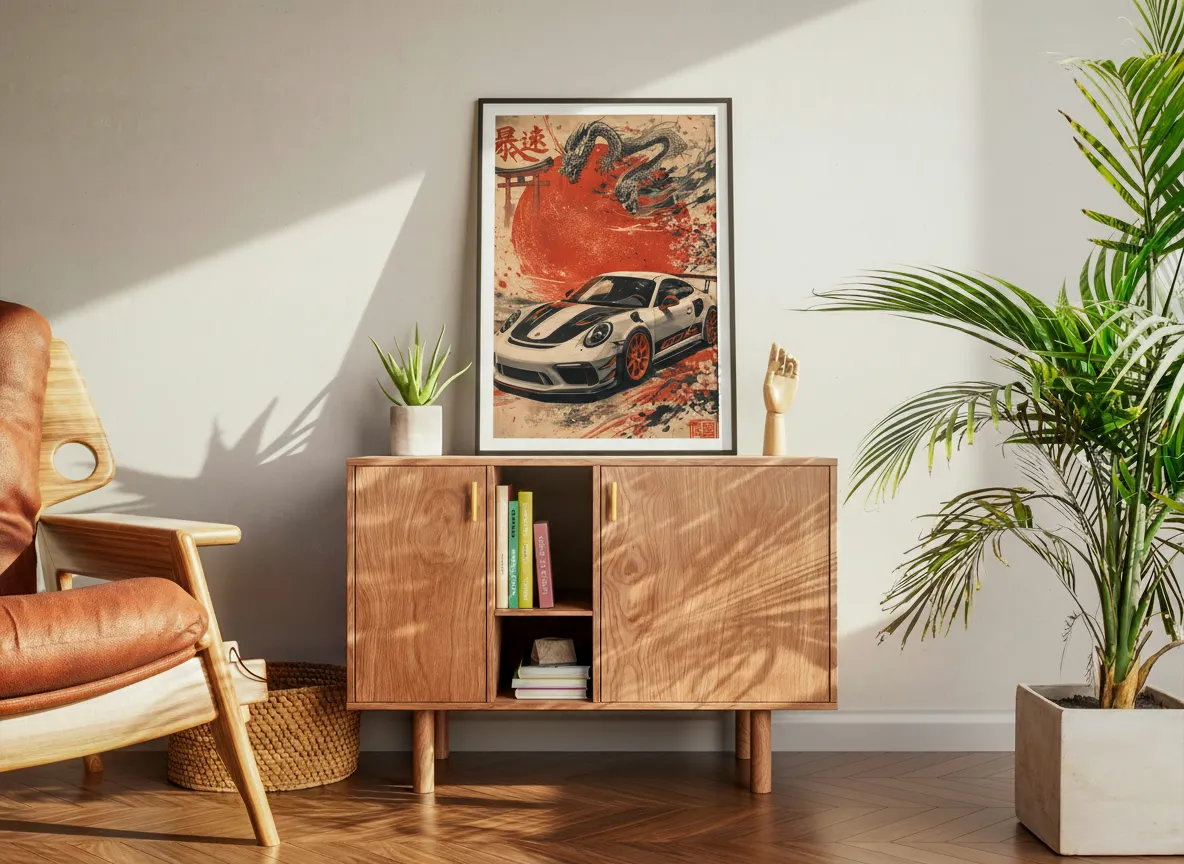 Porsche 911 GT3 RS poster in a room